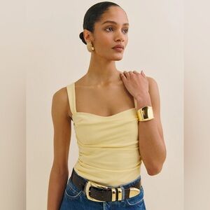 Reformation Trish Knit Top Yellow - Size M